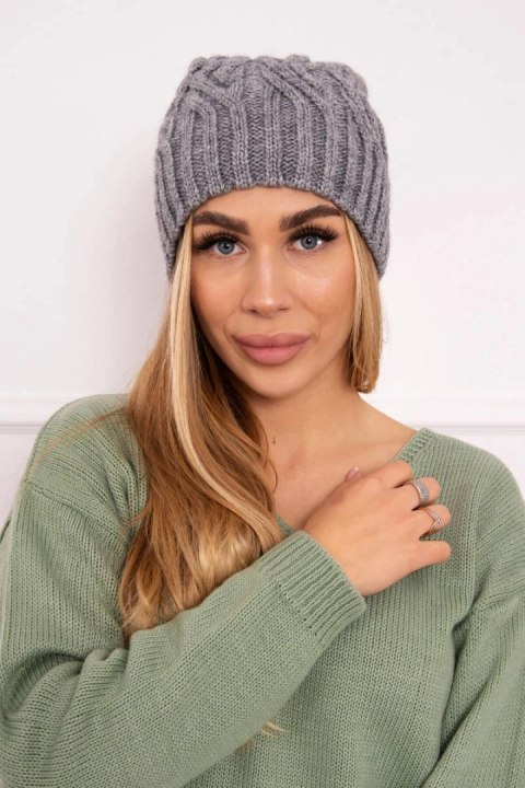 Czapka z polarem Paulina K227 ciemno szara uniwersalny