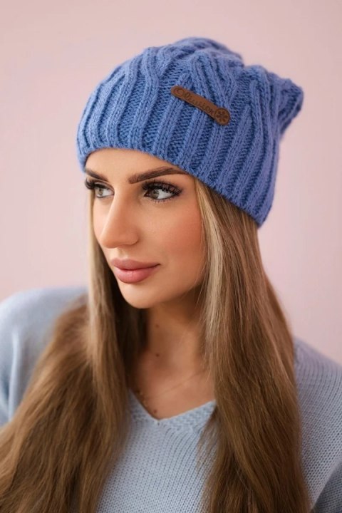 Czapka z polarem Paulina K227 jasno jeansowa uniwersalny