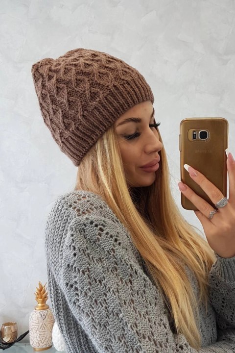 Czapka z polarem Roma K224 mocca uniwersalny