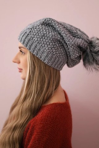 Czapka z polarem Sandra K210 ciemno szara uniwersalny