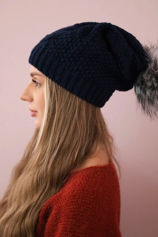 Czapka z polarem Sandra K210 granatowa uniwersalny