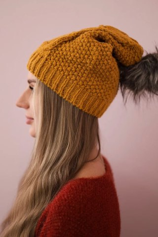 Czapka z polarem Sandra K210 musztardowa uniwersalny