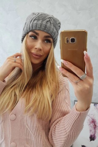 Czapka z polarem Sylwia K244 ciemno szary uniwersalny