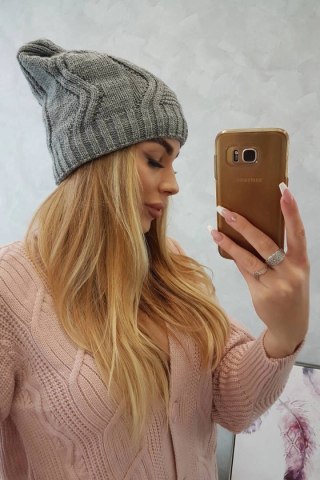 Czapka z polarem Sylwia K244 ciemno szary uniwersalny