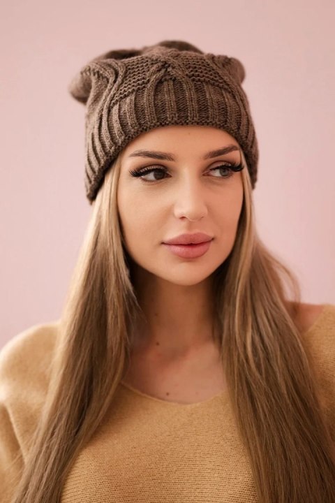 Czapka z polarem Sylwia K244 mocca uniwersalny