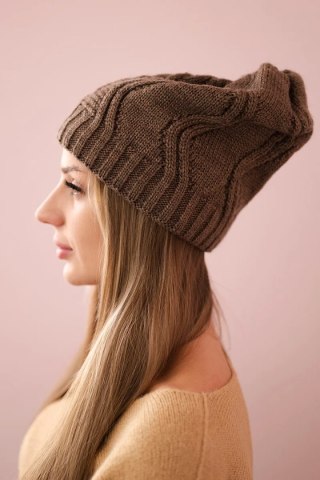 Czapka z polarem Sylwia K244 mocca uniwersalny
