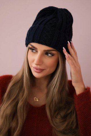 Czapka z wywinięciem Marzena K206 granatowa uniwersalny