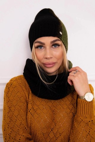 Komplet damski trójkolorowy P103 czarny+khaki uniwersalny