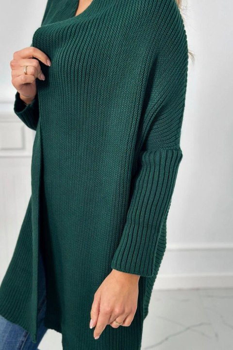 Sweter z rękawami typu nietoperz ciemny zielony uniwersalny