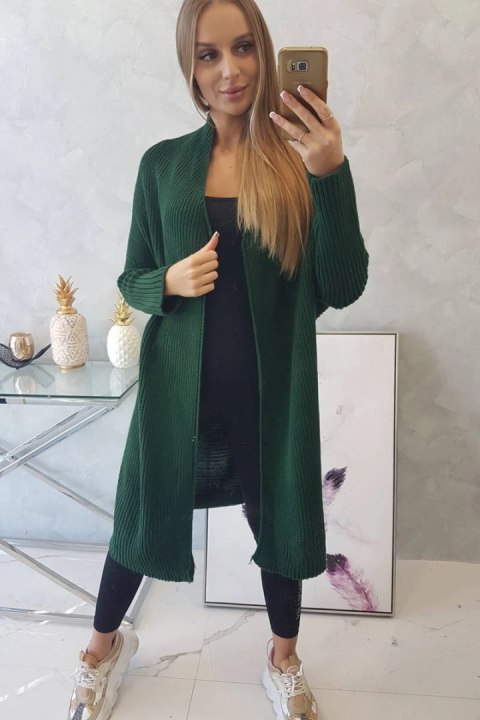 Sweter z rękawami typu nietoperz ciemny zielony uniwersalny