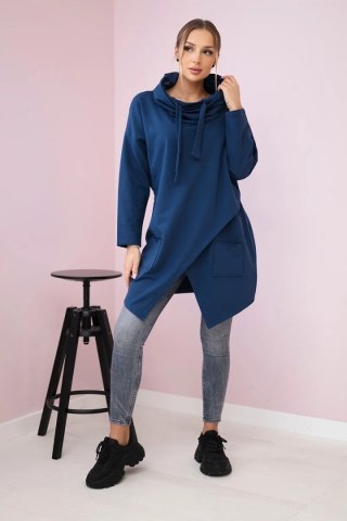 Tunika z kopertowym przodem Oversize jeansowa uniwersalny