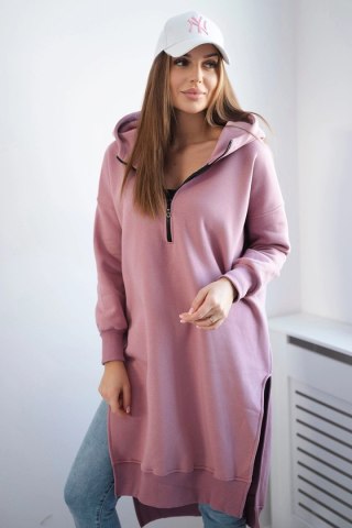 Bluza ocieplana z rozcięciami na bokach ciemno różowa uniwersalny