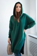 Bluza ocieplana z rozcięciami na bokach ciemno zielona uniwersalny