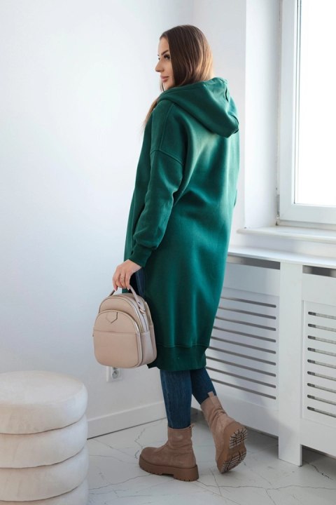 Bluza ocieplana z rozcięciami na bokach ciemno zielona uniwersalny Bluza ocieplana z rozcięciami na bokach ciemno zielona uniwersalny