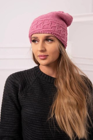 Czapka damska Aniela K338 ciemno różowa uniwersalny