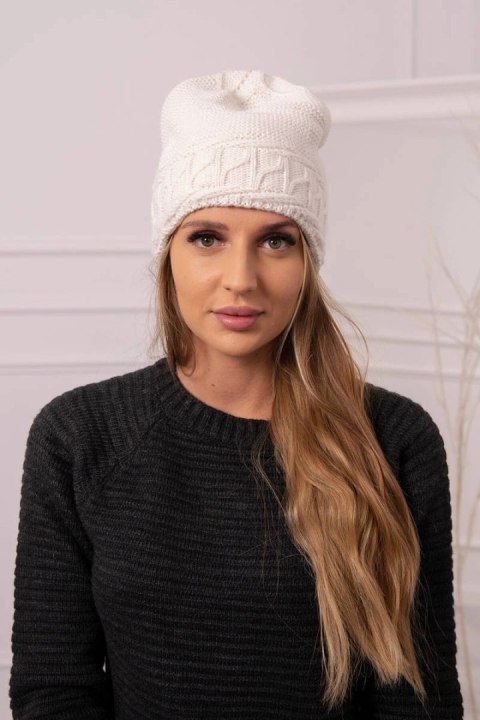 Czapka damska Aniela K338 ecru uniwersalny