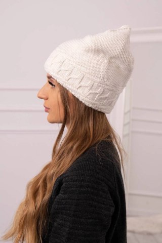 Czapka damska Aniela K338 ecru uniwersalny
