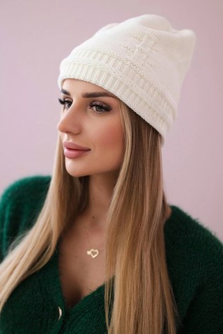 Czapka damska Kaja K339 ecru uniwersalny