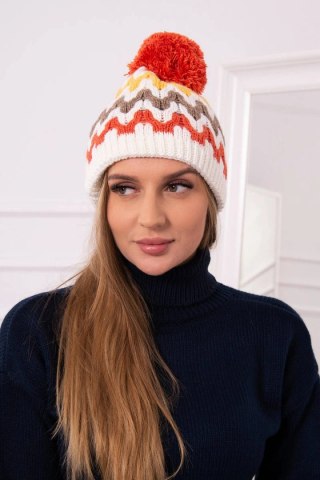 Czapka damska Laila K283 ecru uniwersalny