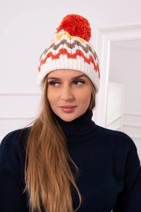 Czapka damska Laila K283 ecru uniwersalny