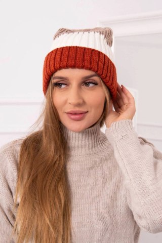 Czapka z polarem Bojana K265 rudy+ecru+beżowy uniwersalny