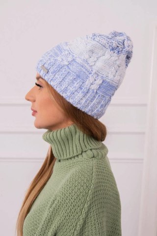 Czapka z polarem Dolores K303 niebieski+biały+jeans uniwersalny