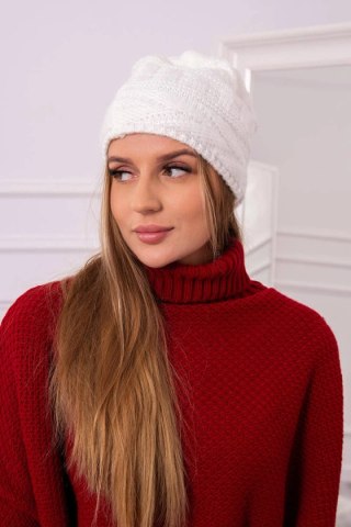 Czapka z polarem Edyta K298 ecru uniwersalny