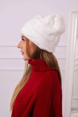Czapka z polarem Edyta K298 ecru uniwersalny