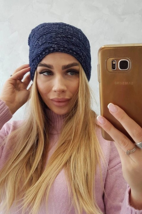 Czapka z polarem Edyta K298 granatowa uniwersalny
