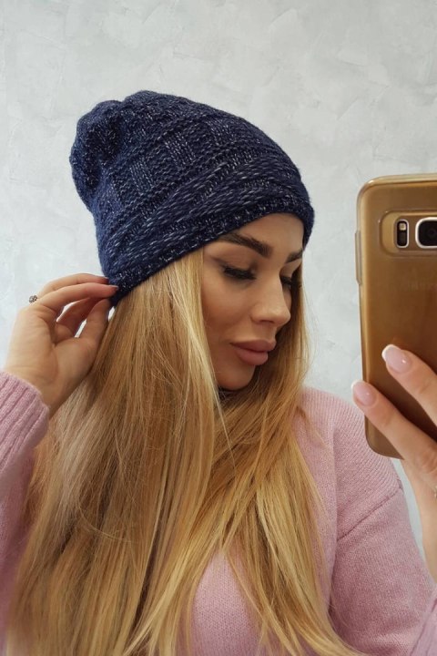 Czapka z polarem Edyta K298 granatowa uniwersalny