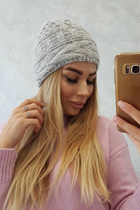Czapka z polarem Edyta K298 szara uniwersalny