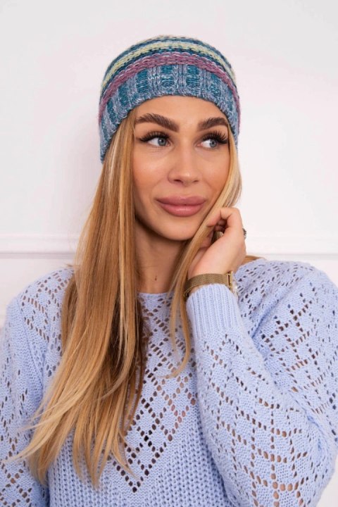 Czapka z polarem Krystyna K207 fuksja+niebieski uniwersalny
