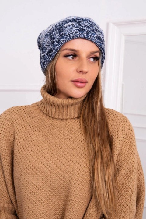 Czapka z polarem Pola K267 czarny+jeans uniwersalny