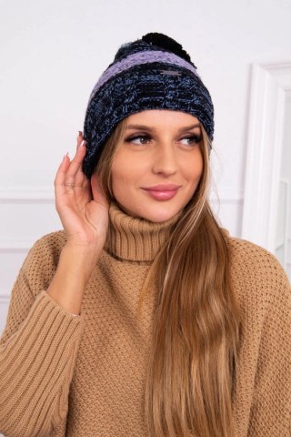 Czapka z polarem Pola K267 granatowy+morski uniwersalny