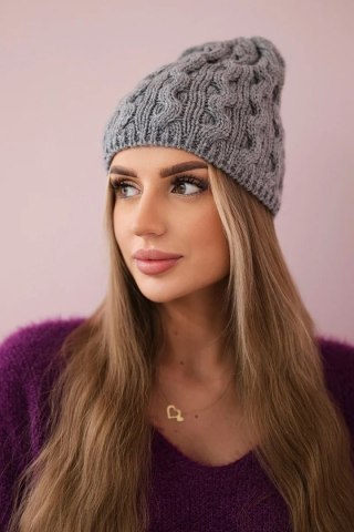 Czapka z polarem Teresa K285 ciemno szara uniwersalny