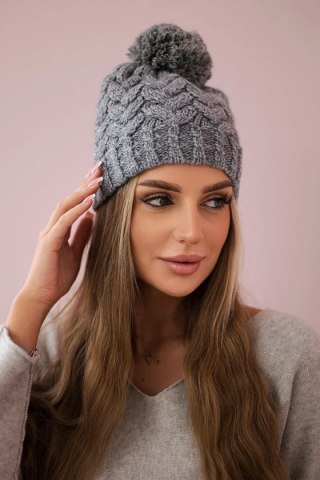 Czapka z polarem Waleria K307 ciemno szara uniwersalny