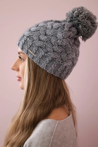 Czapka z polarem Waleria K307 ciemno szara uniwersalny