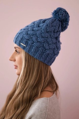 Czapka z polarem Waleria K307 jeansowa uniwersalny