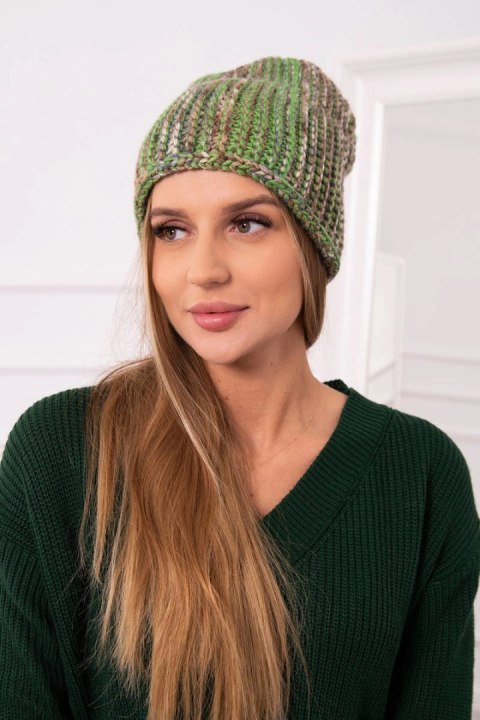 Czapka z polarem Zoja K306 zielony+beżowy uniwersalny
