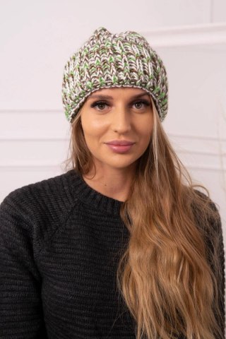 Czapka z wywinięciem Klara K311 zielony+brązowy uniwersalny