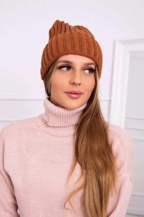Czapka z wywinięciem Magda K293 camelowa uniwersalny
