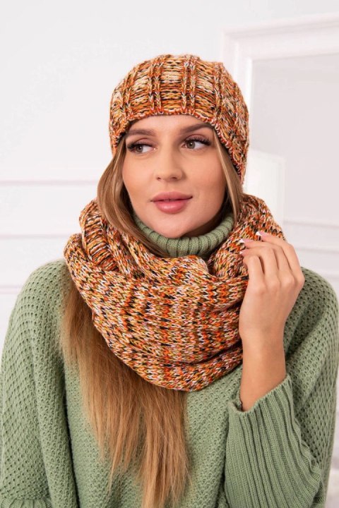 Komplet damski z polarem 4 Pory Roku K263 camelowy+rudy uniwersalny