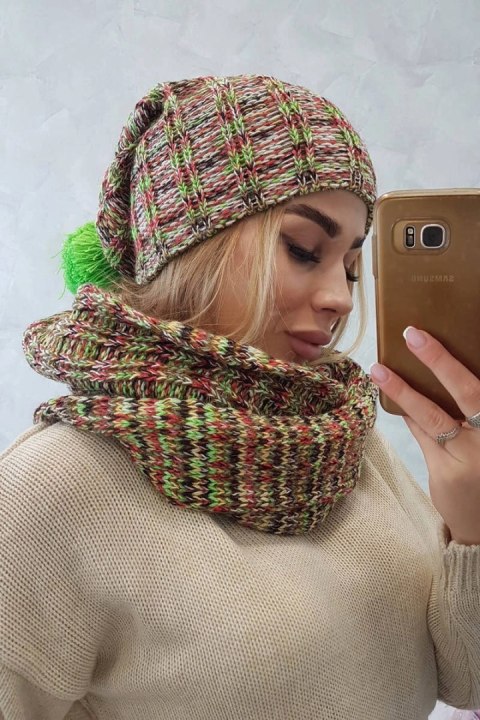 Komplet damski z polarem 4 Pory Roku K263 zielony neon uniwersalny