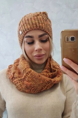 Komplet damski z polarem Tessa K315 jasny khaki+musztardowy uniwersalny