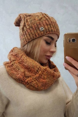 Komplet damski z polarem Tessa K315 jasny khaki+musztardowy uniwersalny