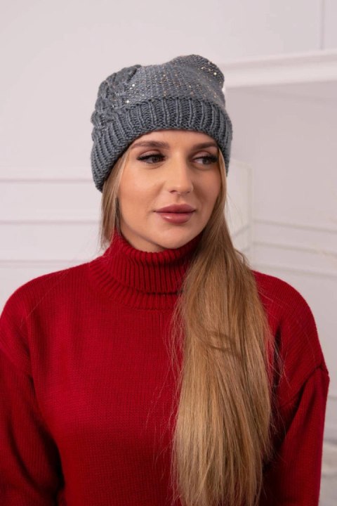 Czapka damska Amira K359 ciemno szara uniwersalny