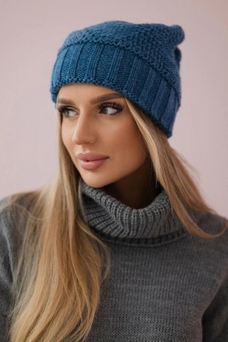 Czapka damska Dagmara K332 ciemno jeansowa uniwersalny