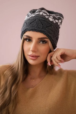 Czapka damska Kira K374 ciemno szara uniwersalny