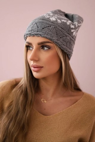 Czapka damska Kira K374 jasno szara uniwersalny