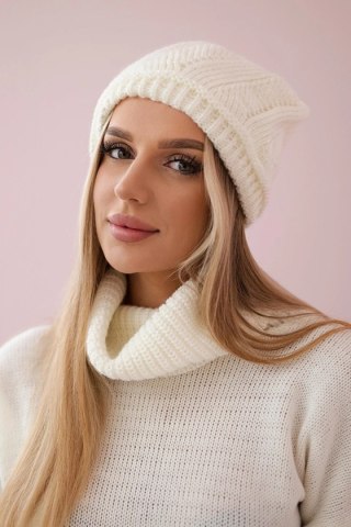 Czapka damska Klarysa K393 ecru uniwersalny